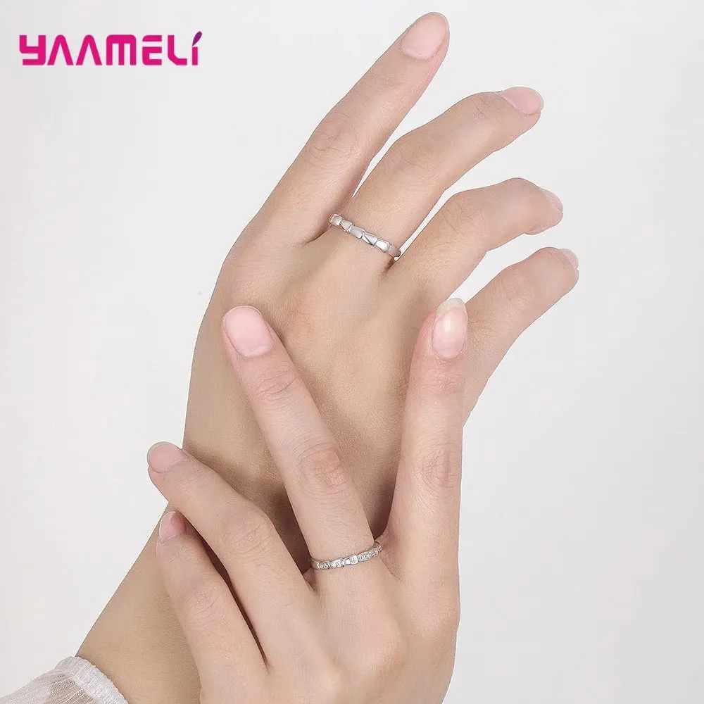 1 par de anillos de promesa de plata 925.