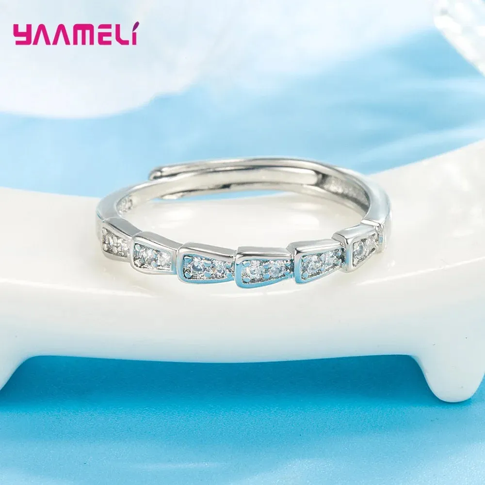 1 par de anillos de promesa de plata 925.