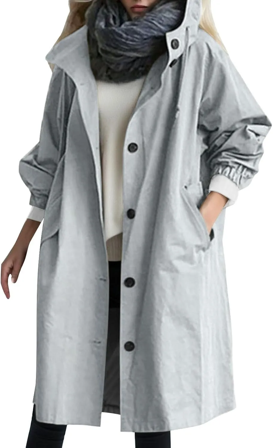 2023 Women's Trench Coat Long Double-Breasted Fall Fashion Windbreaker Jackets Classic Lapel Slim Overcoat Outerwear