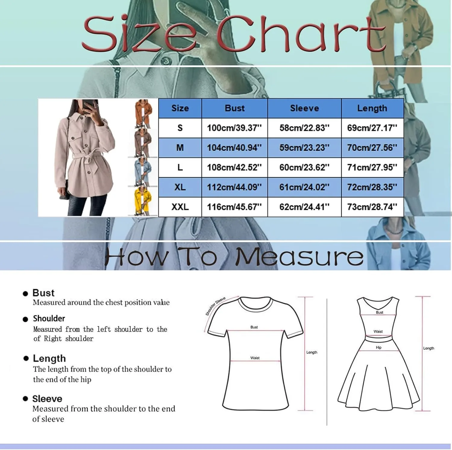 2023 Women's Warm Winter Jackets Double Breasted Woolen Pea Coats Plus Size Thicken Mid Length Trench Coat Trendy Overcoat