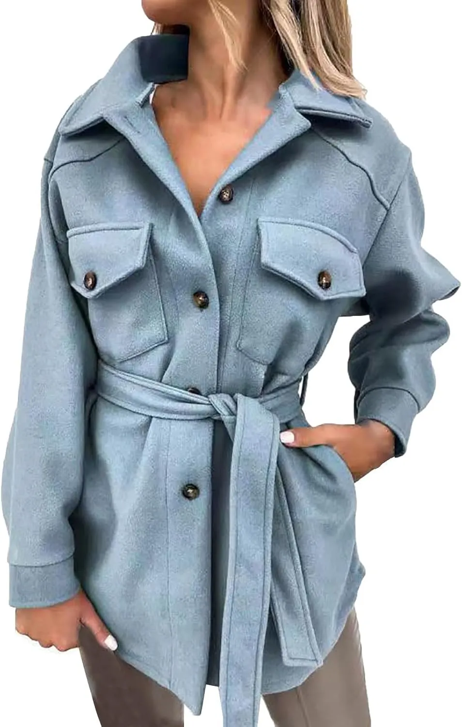 2023 Women's Warm Winter Jackets Double Breasted Woolen Pea Coats Plus Size Thicken Mid Length Trench Coat Trendy Overcoat
