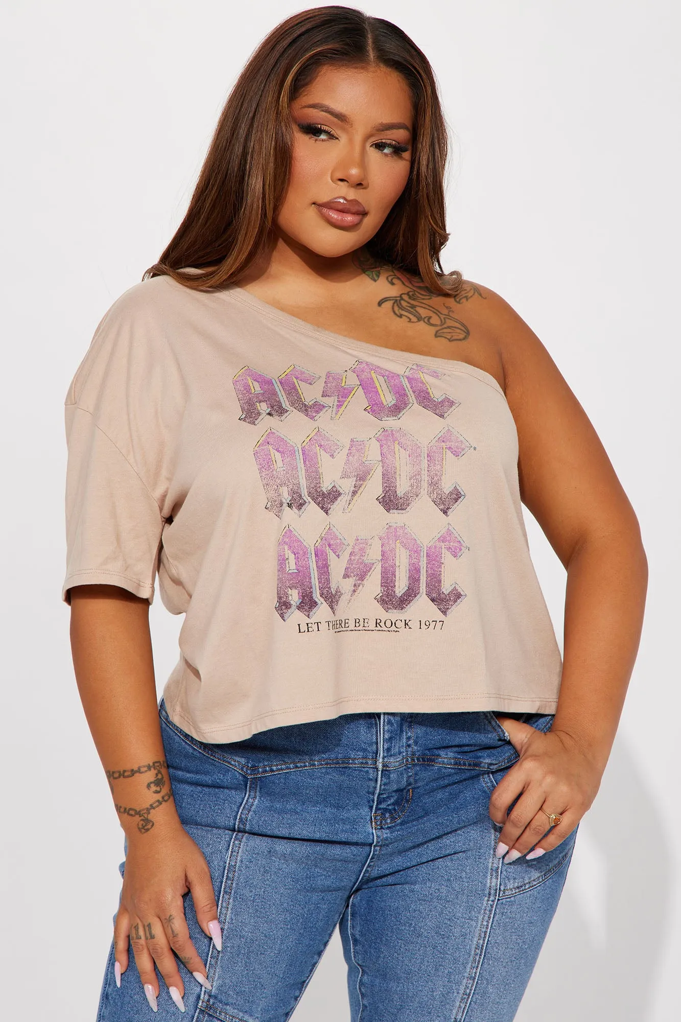 ACDC One Shoulder Top - Taupe