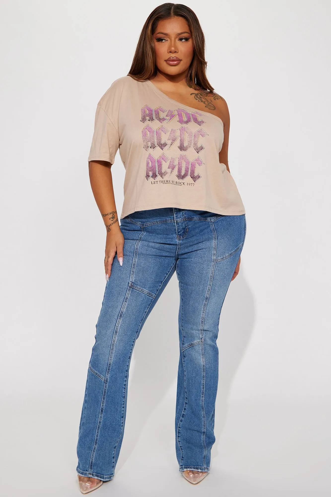 ACDC One Shoulder Top - Taupe