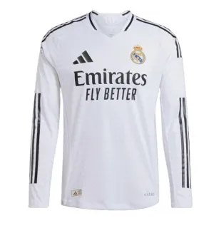 Adidas Men's Real Madrid 24/25 Home Long-Sleeve Authentic Jersey