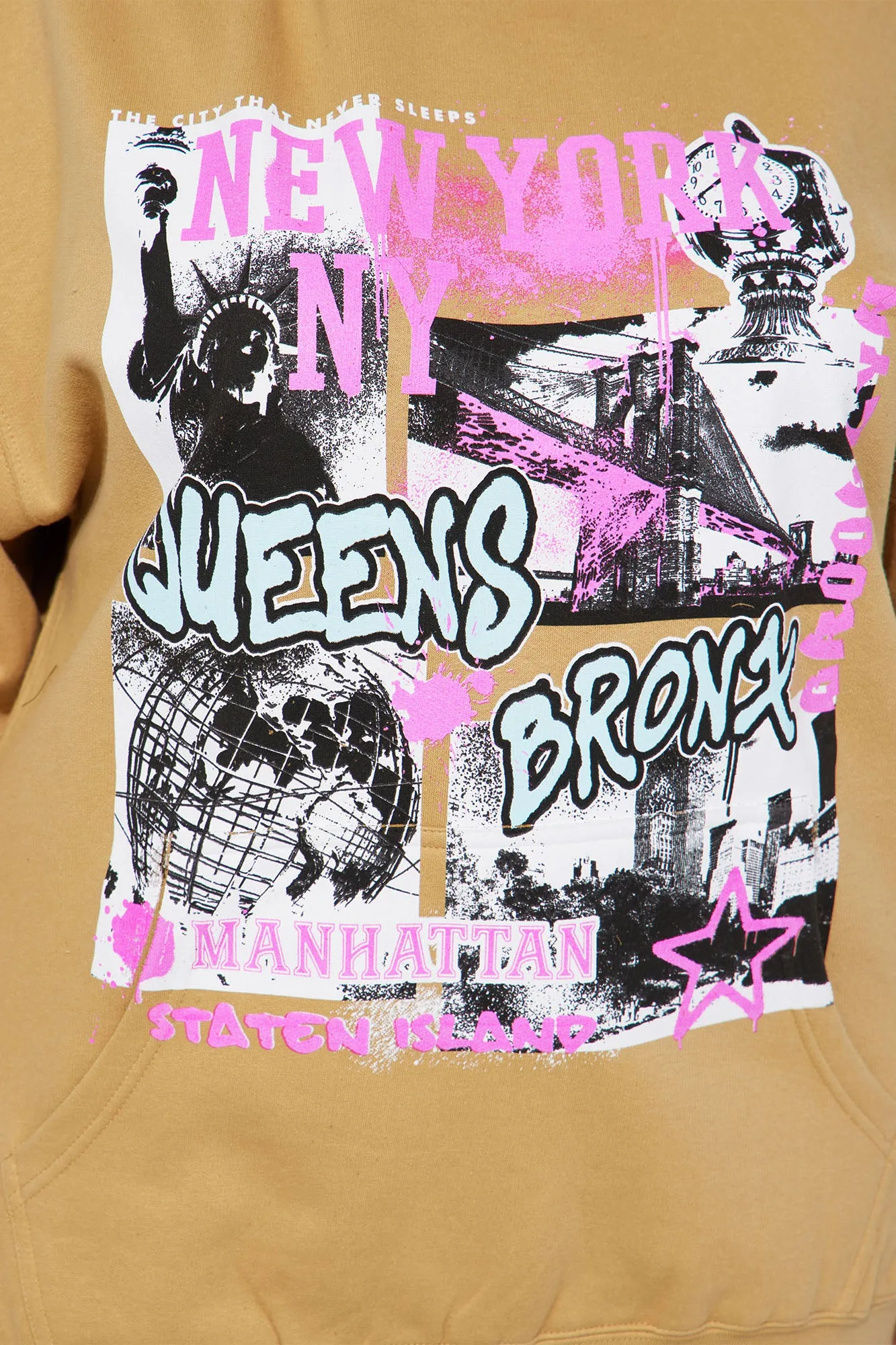 Anywhere In New York Hoodie - Taupe
