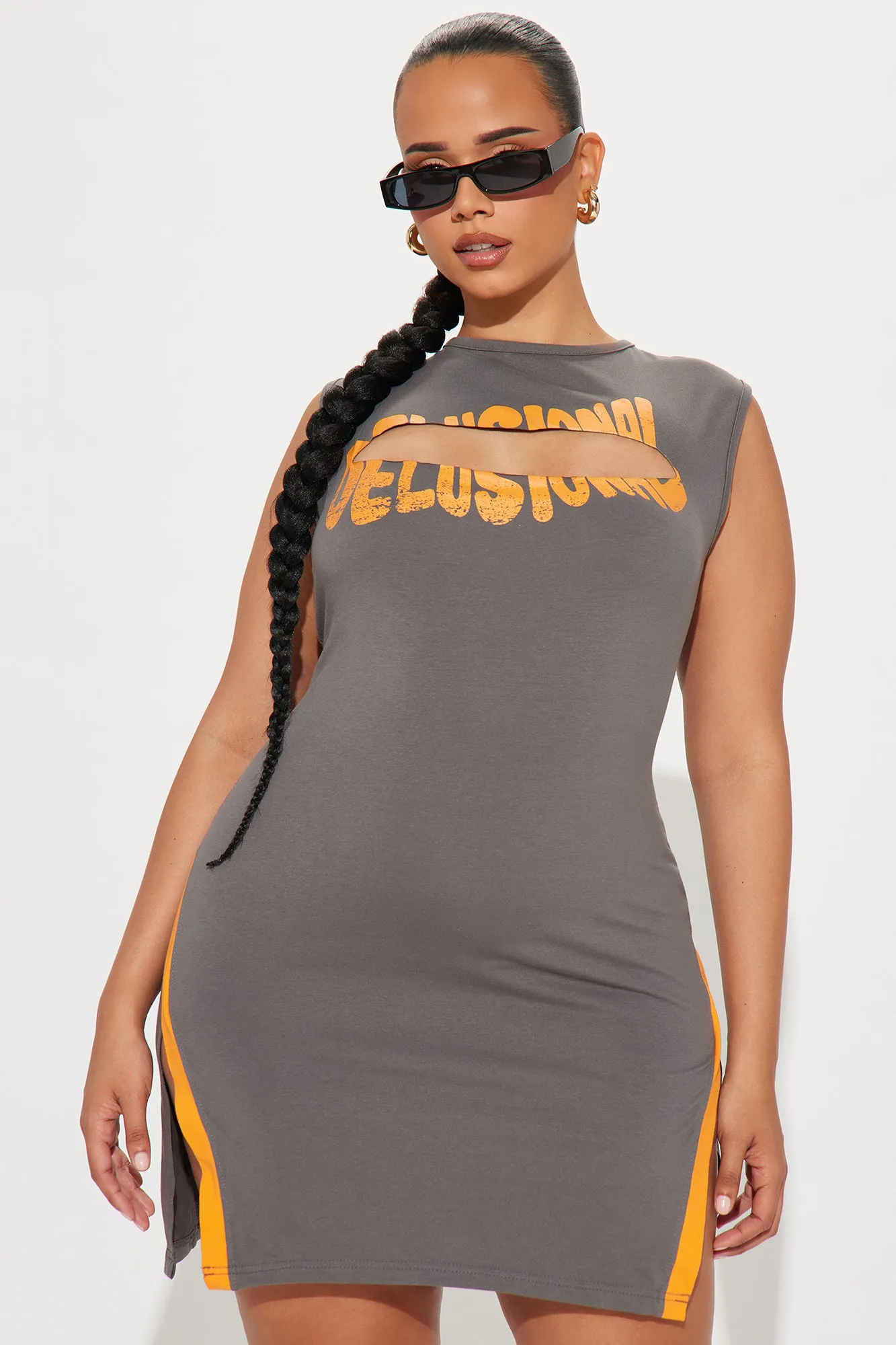 Bailee Mini Dress - Charcoal/combo