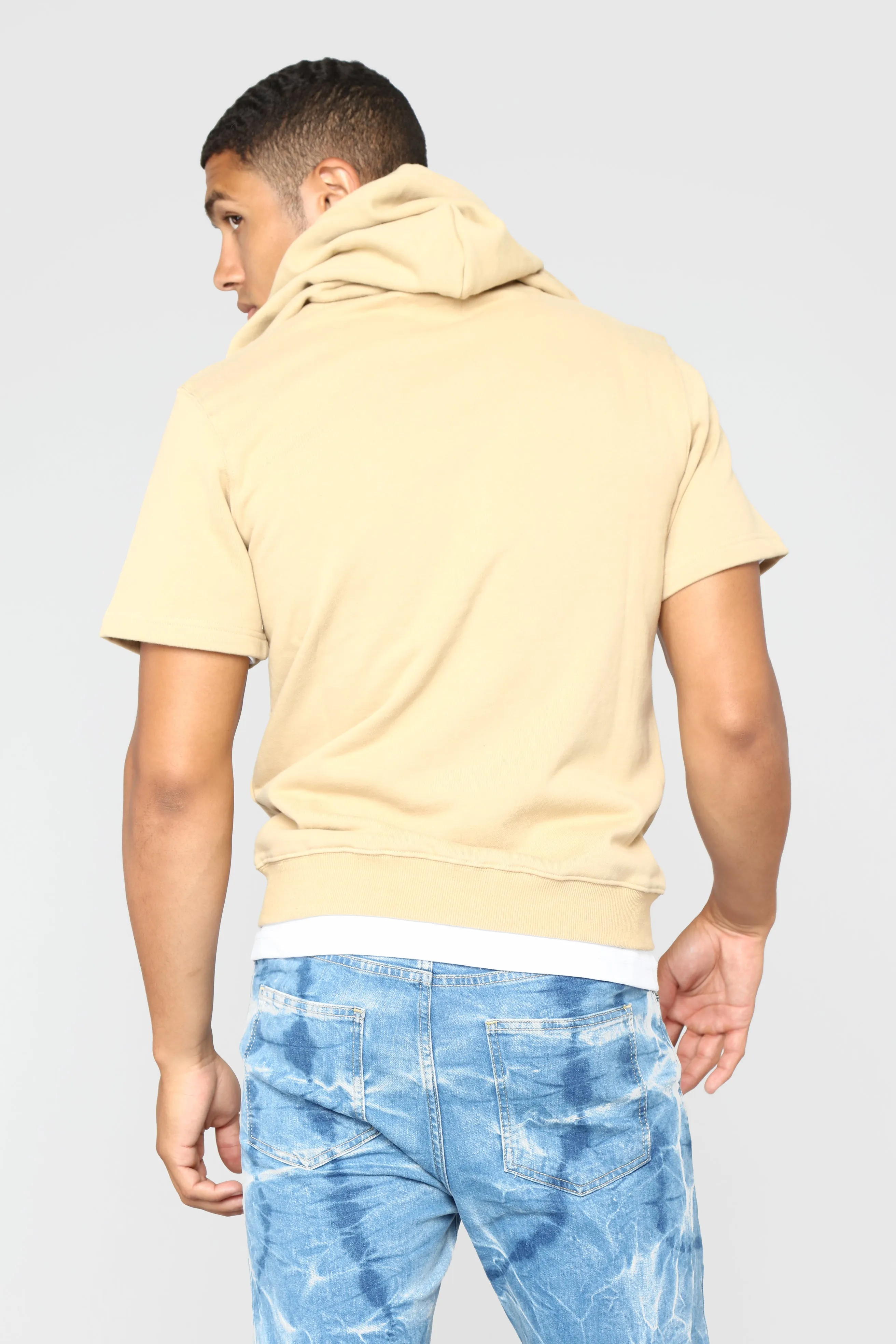 Barry Short Sleeve Hoodie - Khaki