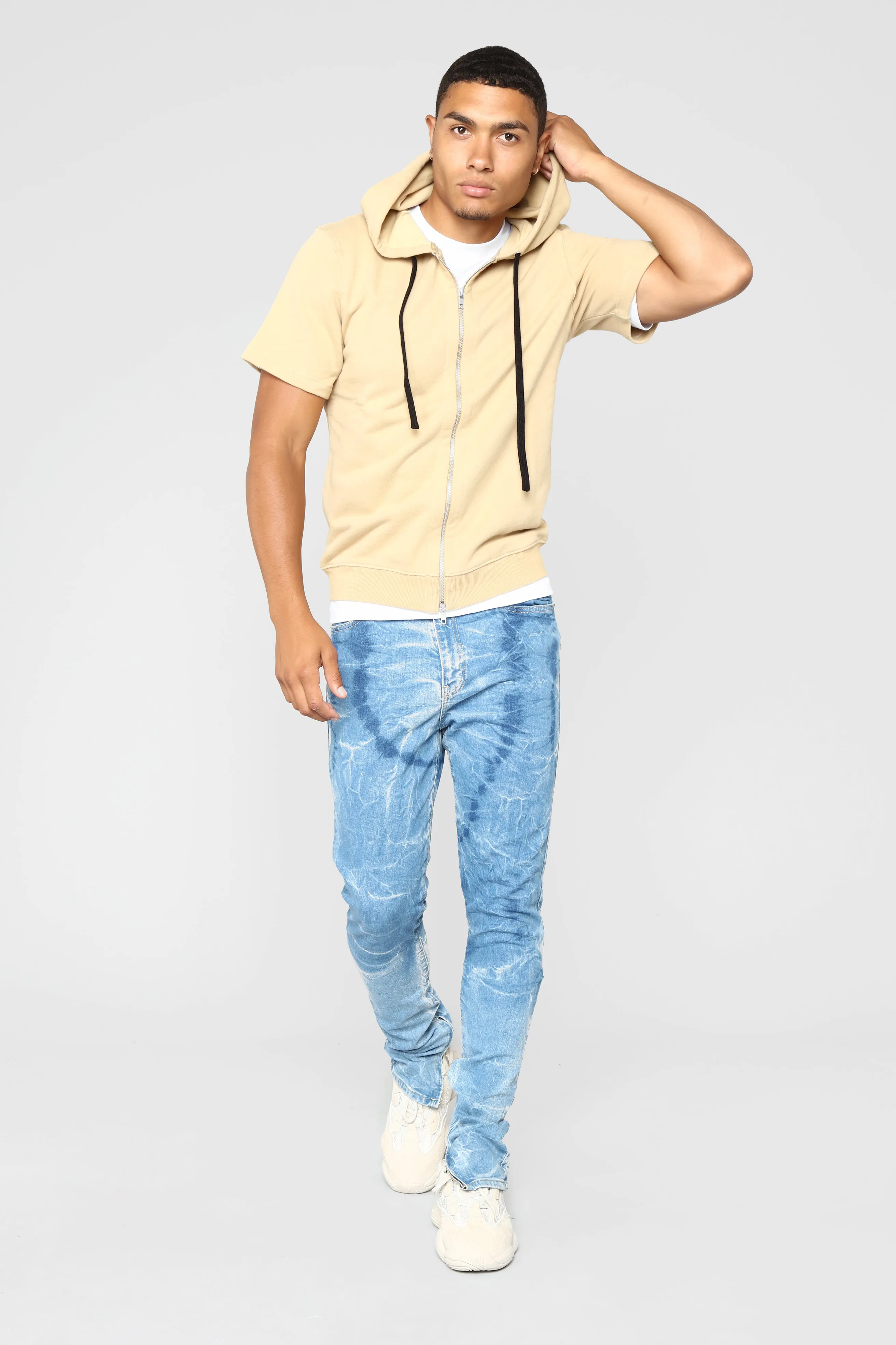Barry Short Sleeve Hoodie - Khaki