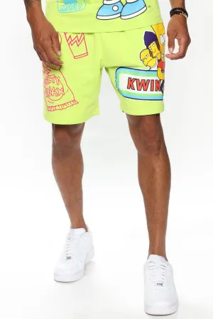 Bart Simpson Snacks Shorts - Lime