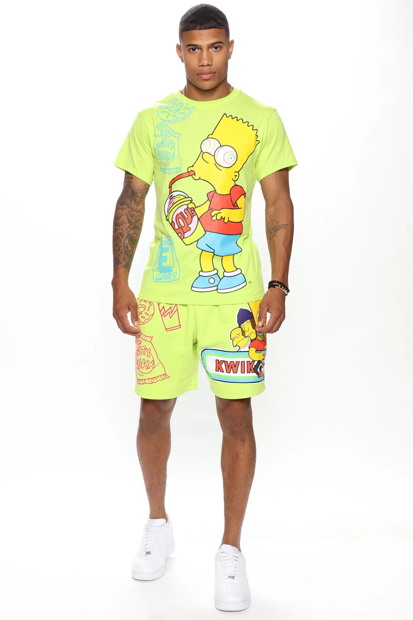Bart Simpson Snacks Shorts - Lime