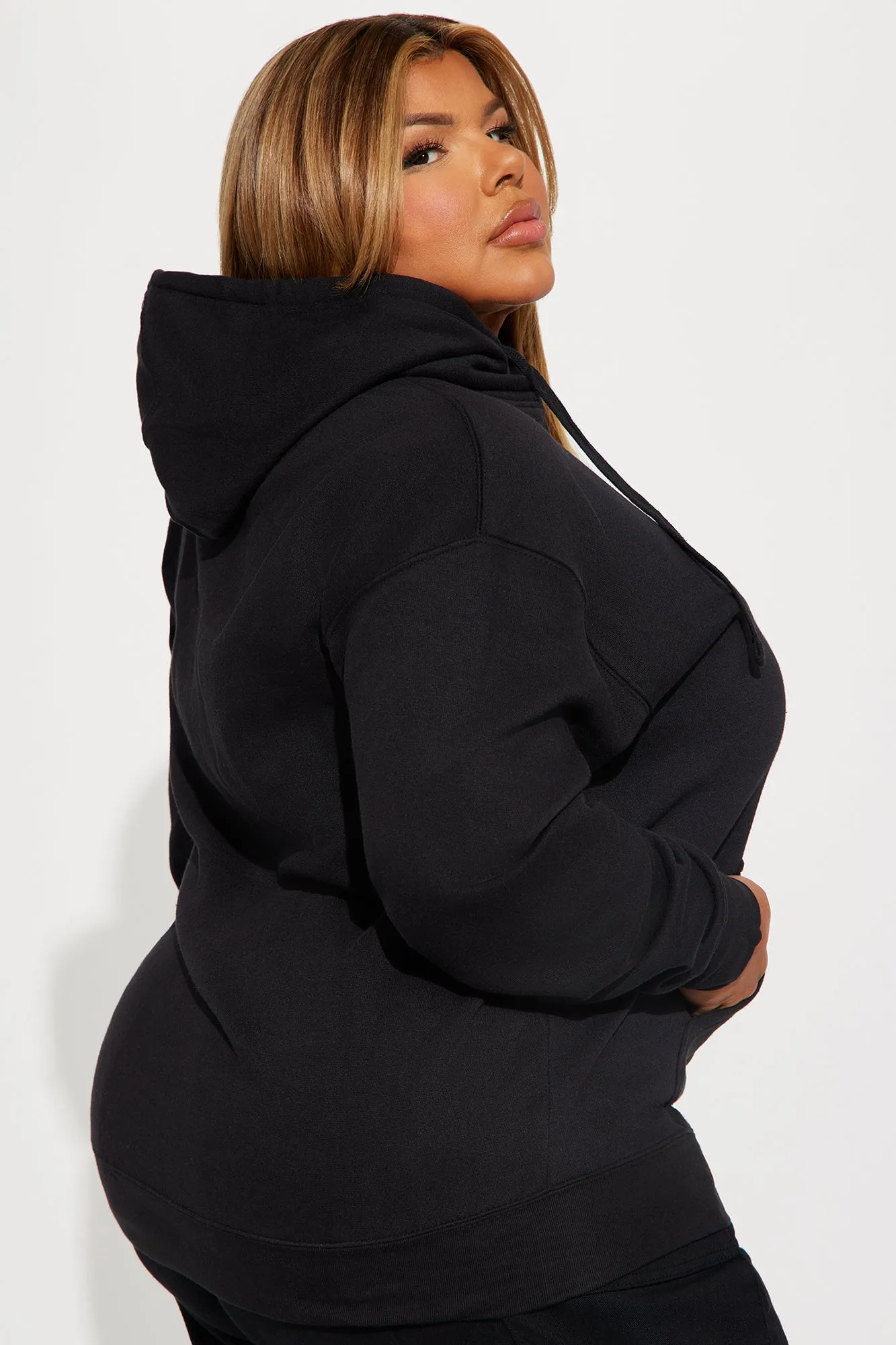 Be Happy Smiley Face Hoodie - Black