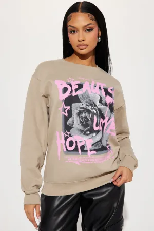 Beauty In All Places Sweatshirt - Taupe