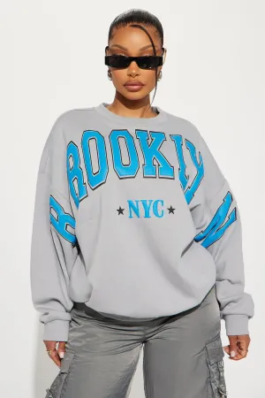 Better In Brooklyn Oversized Sweatshirt - Grey