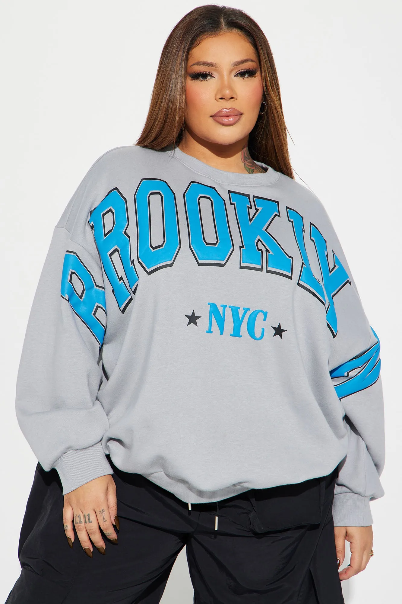 Better In Brooklyn Oversized Sweatshirt - Grey