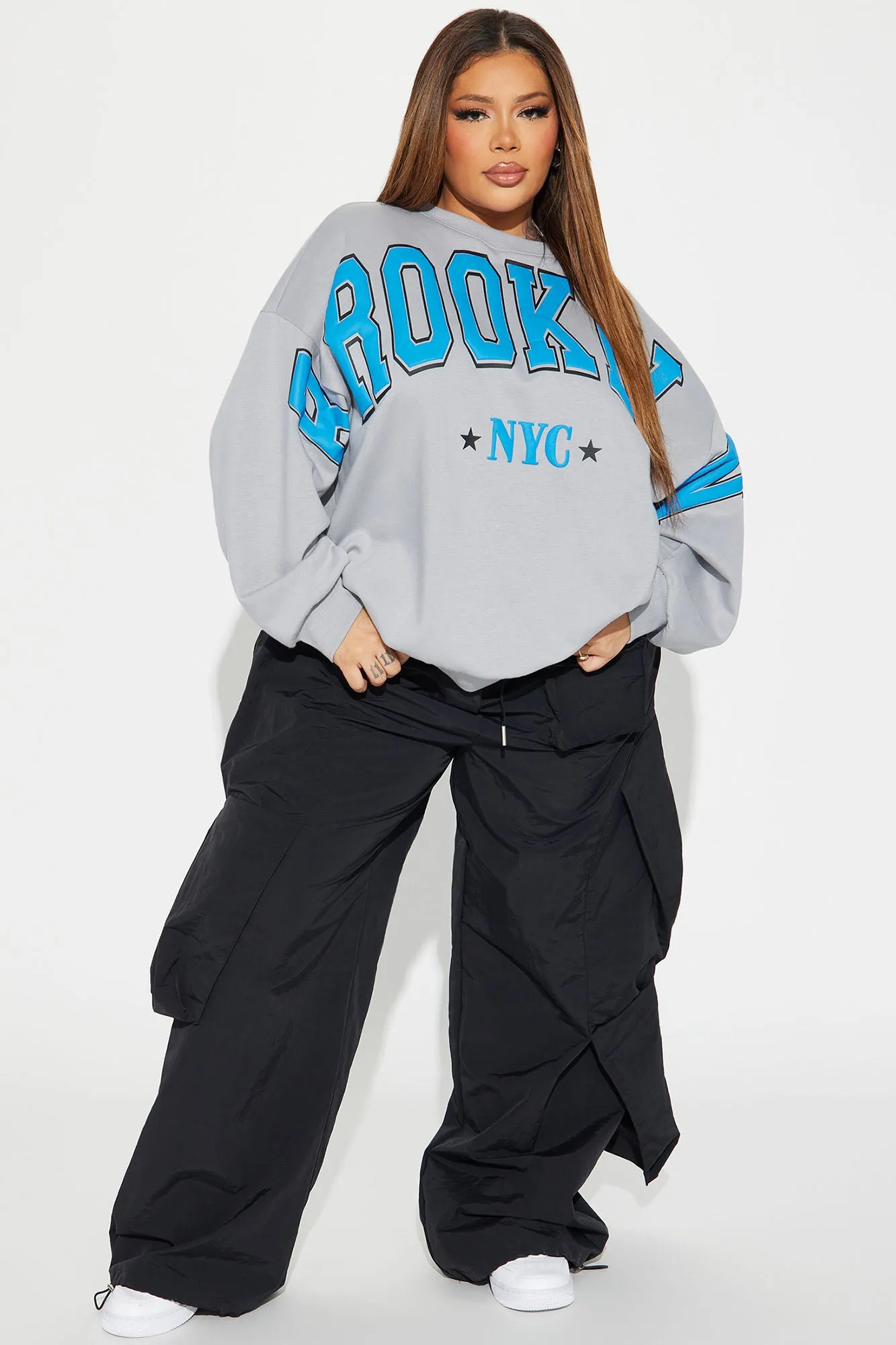 Better In Brooklyn Oversized Sweatshirt - Grey