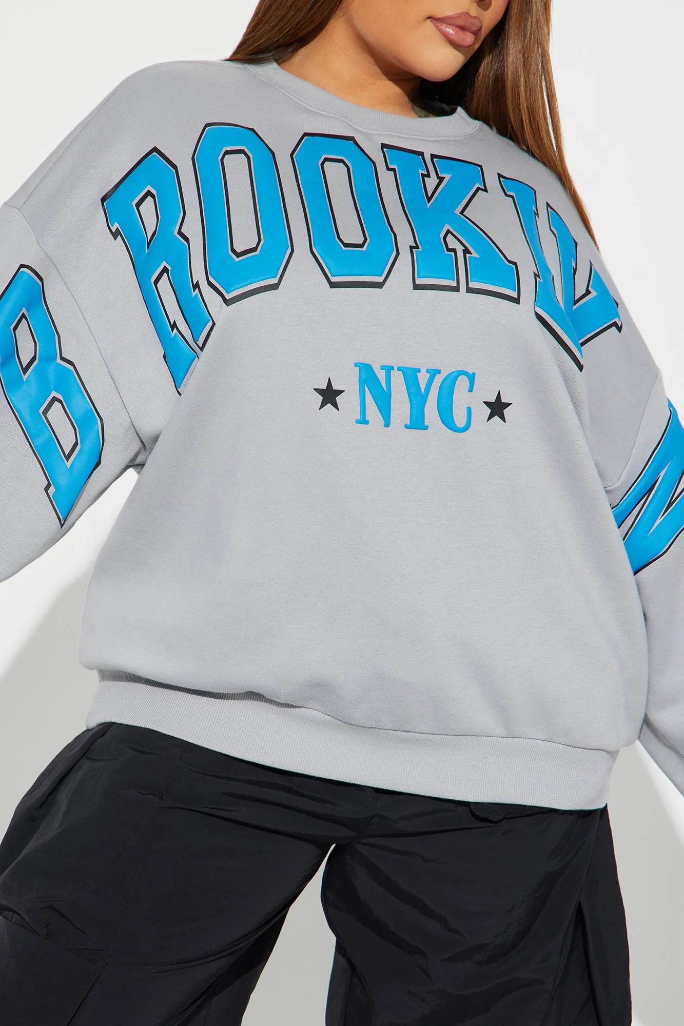 Better In Brooklyn Oversized Sweatshirt - Grey