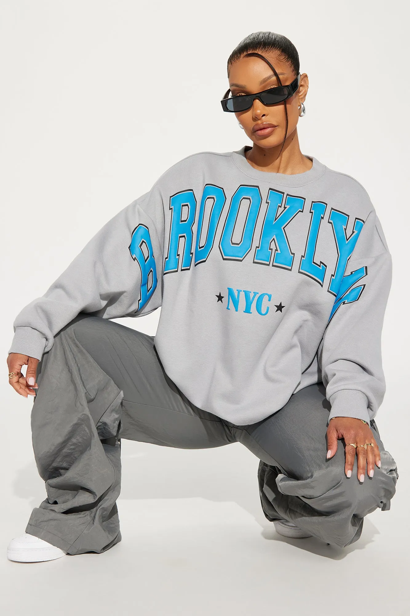 Better In Brooklyn Oversized Sweatshirt - Grey