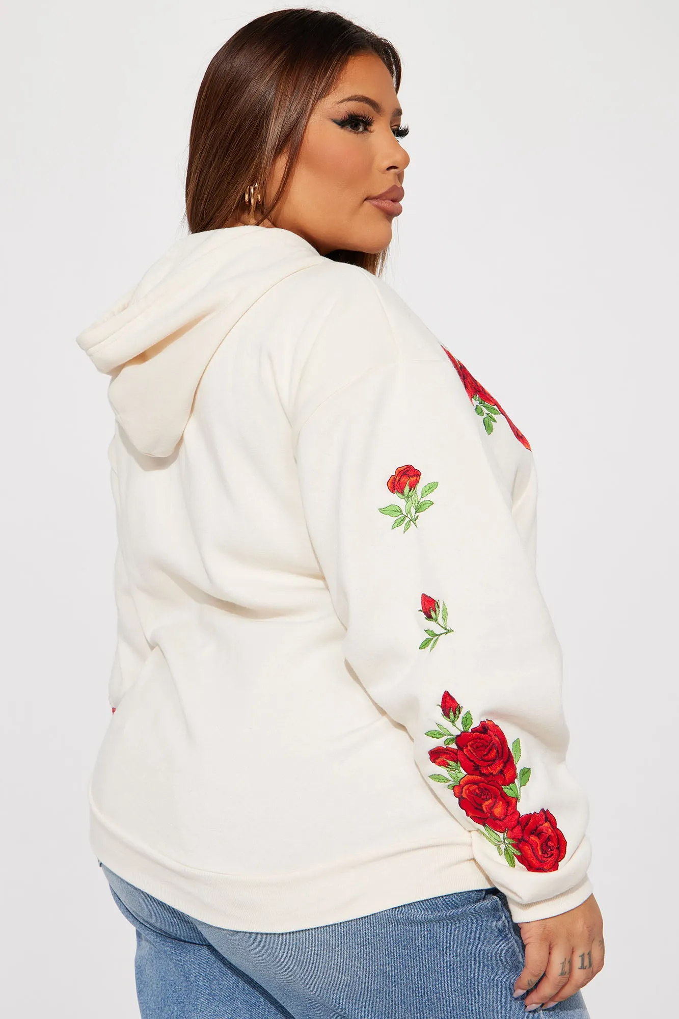 Betty Boop Zip Front Hoodie - Cream