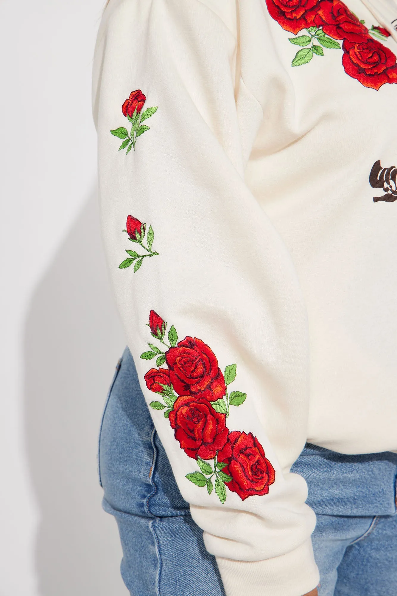 Betty Boop Zip Front Hoodie - Cream
