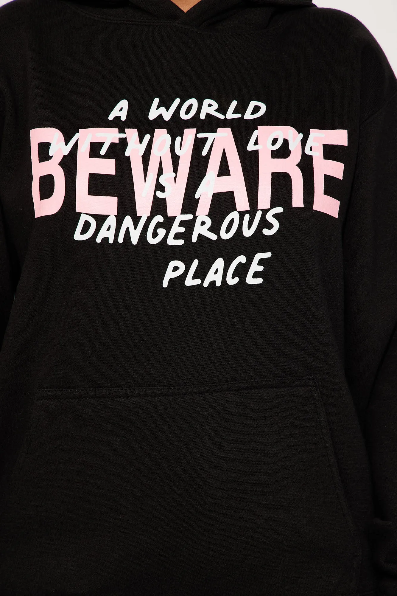 Beware Of Love Hoodie - Black