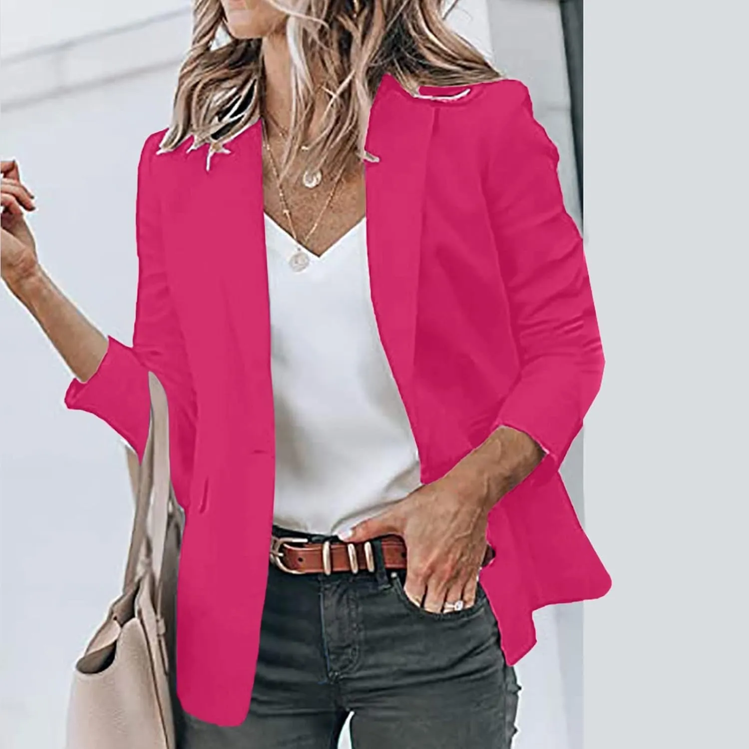 Blazer Jackets for Women Color Long Sleeve Lapel Suit Small Jacket Cardigan Work Suit Fall Fashion Blazer Blazer