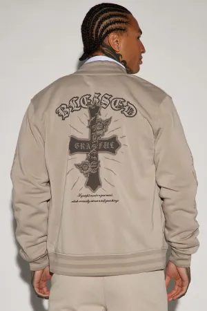 Blessed Varsity Jacket - Tan