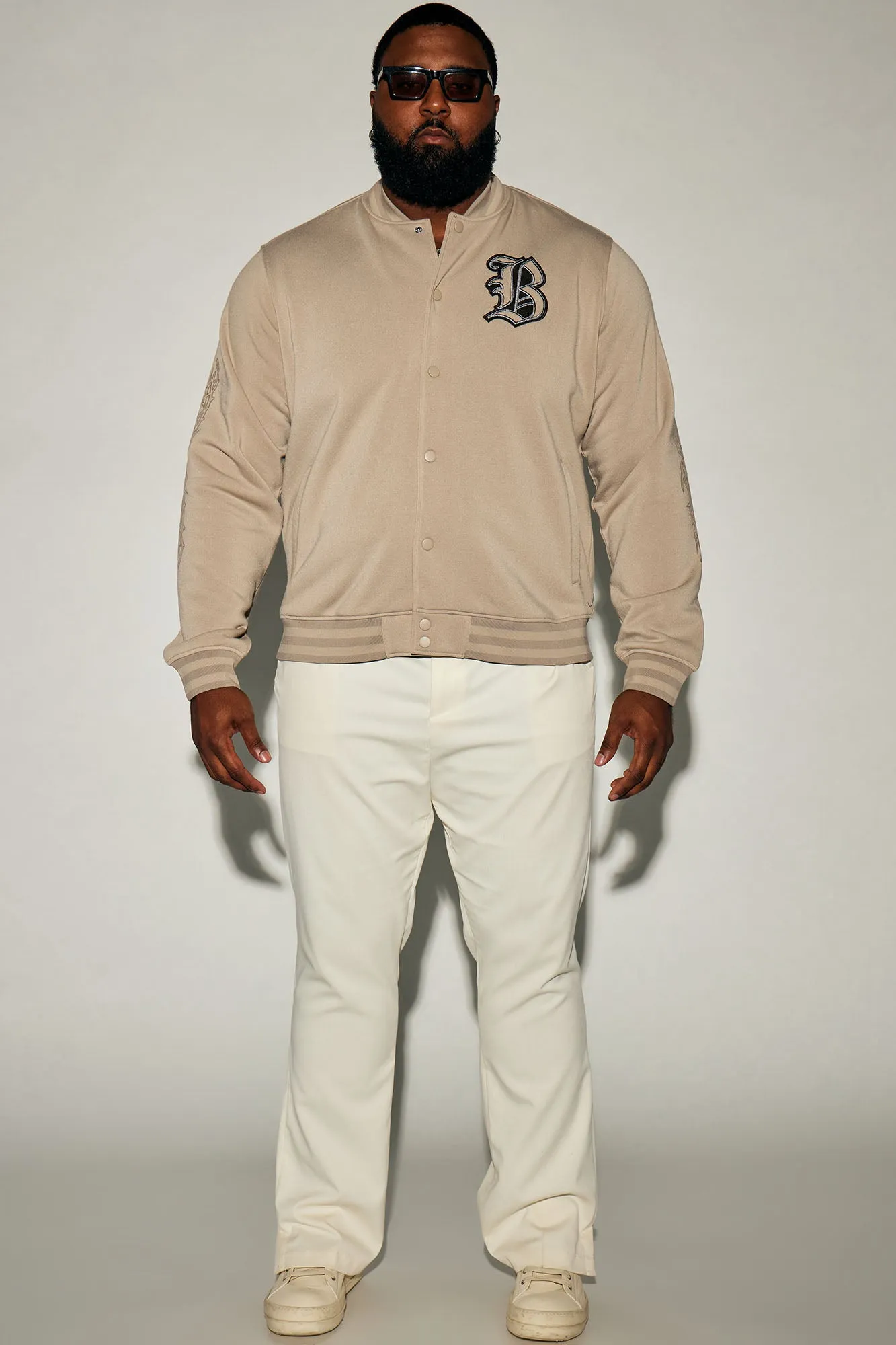 Blessed Varsity Jacket - Tan