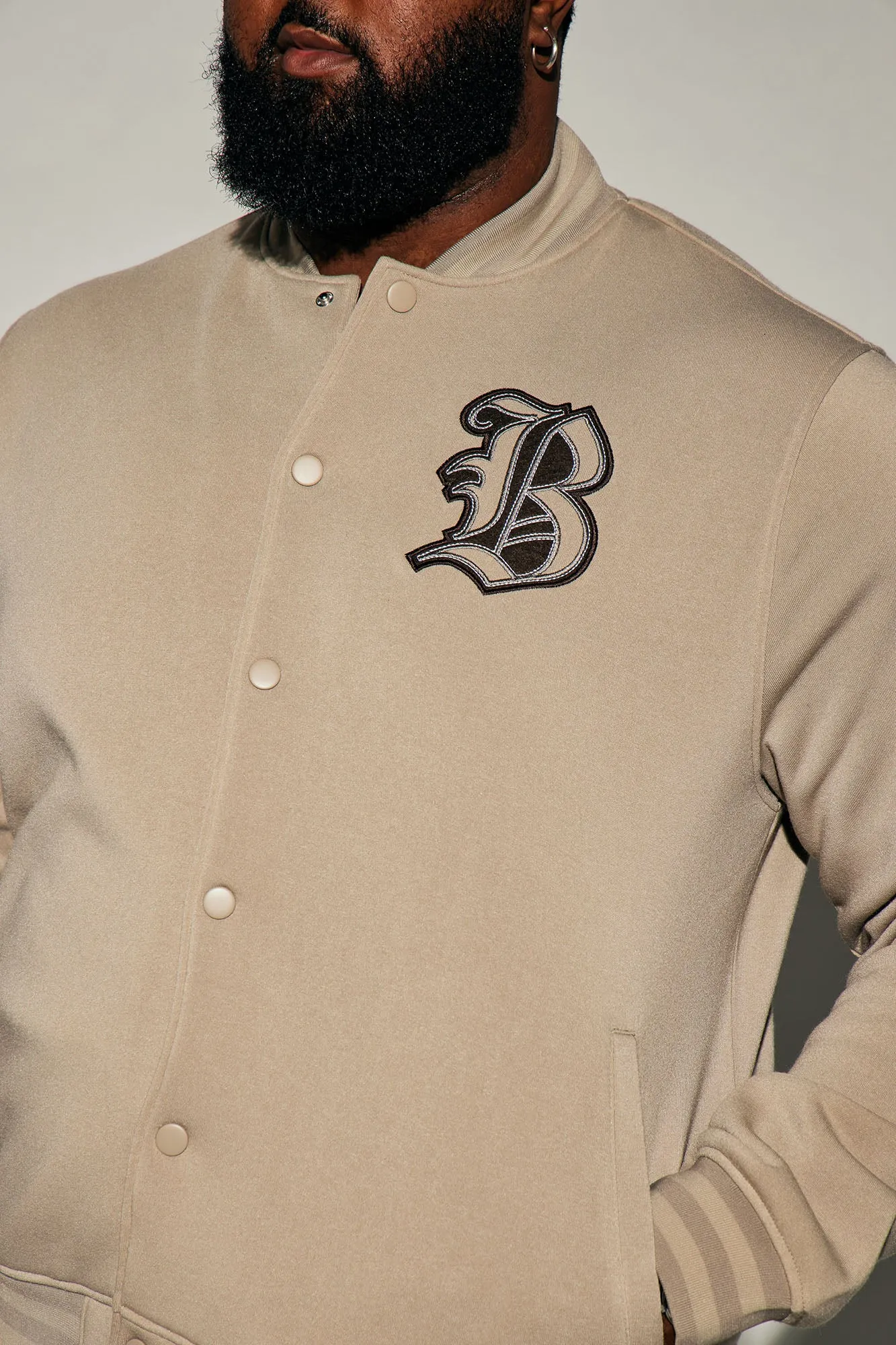Blessed Varsity Jacket - Tan