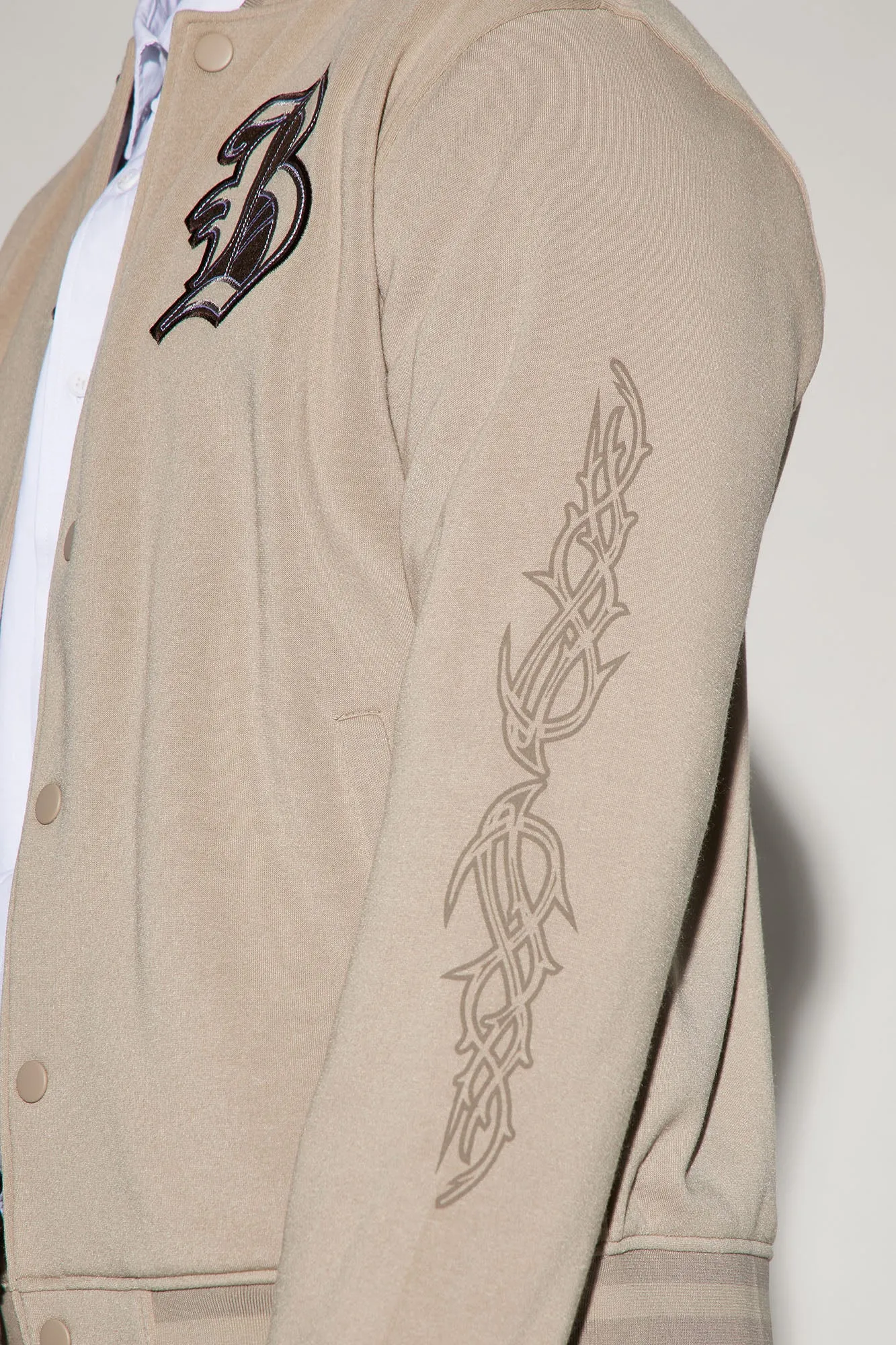 Blessed Varsity Jacket - Tan