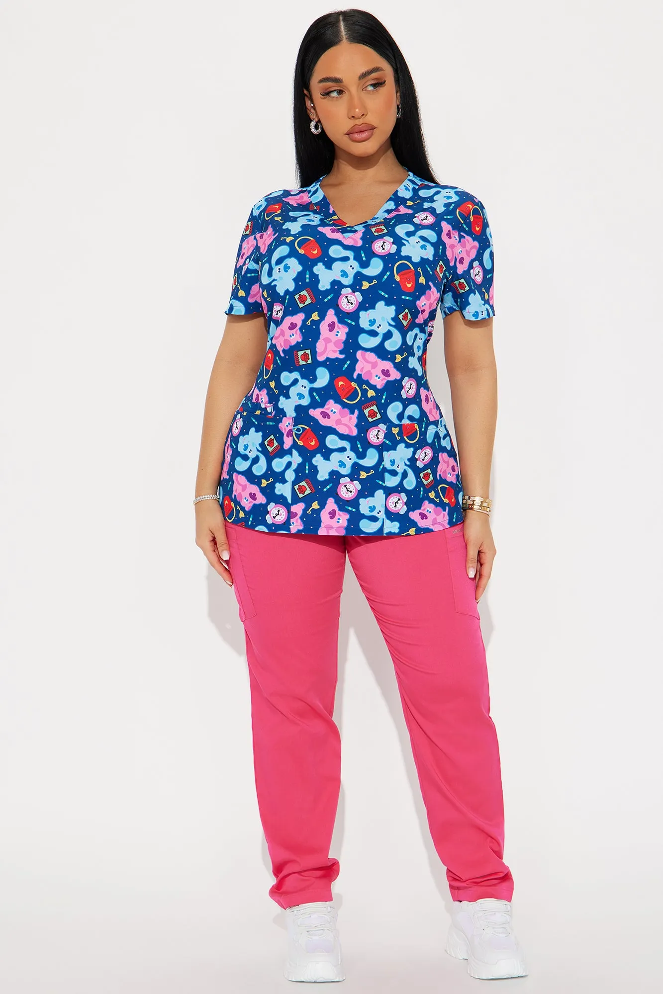 Blues Clues Best Pals Uniform Scrub Top - Navy/combo