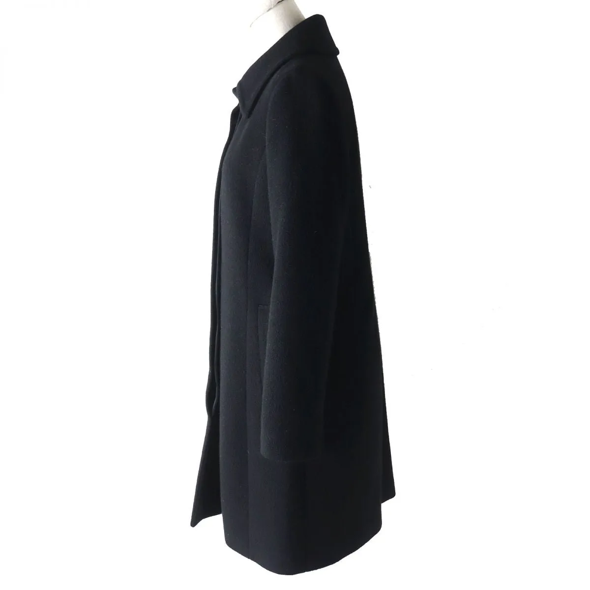 Burberry Blue Label Angora Wool Long Coat Black 38