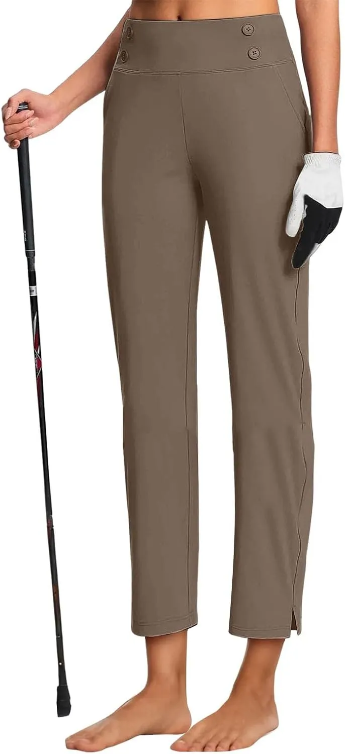 Capri Pants for Women Plus Size, 2025 High Waist Pull On Dressy Work Pants Comfy Summer Cropped Slacks Yoga Golf Pants