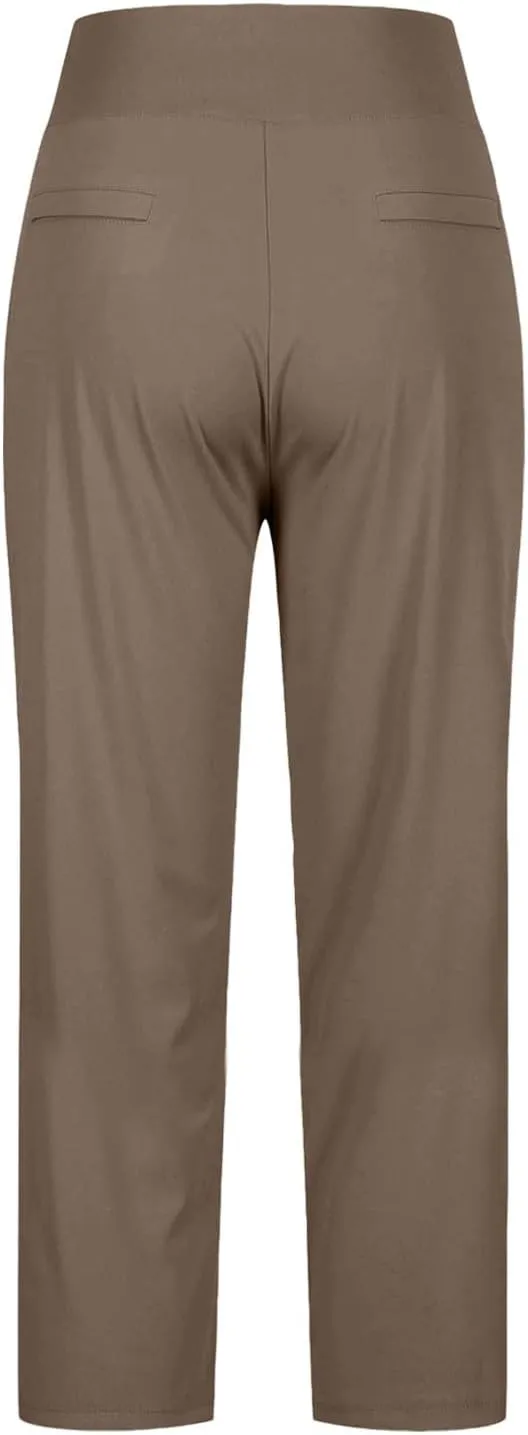 Capri Pants for Women Plus Size, 2025 High Waist Pull On Dressy Work Pants Comfy Summer Cropped Slacks Yoga Golf Pants
