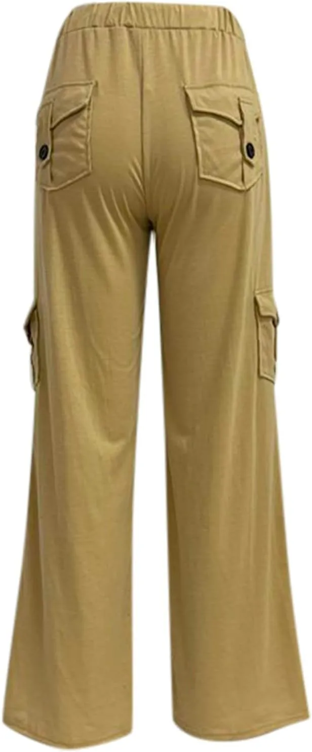Cargo Pants for Women High Waisted Casual Pants Wide Leg Cargo Pants with Pockets Baggy Bootcut Trousers