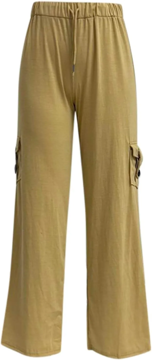 Cargo Pants for Women High Waisted Casual Pants Wide Leg Cargo Pants with Pockets Baggy Bootcut Trousers