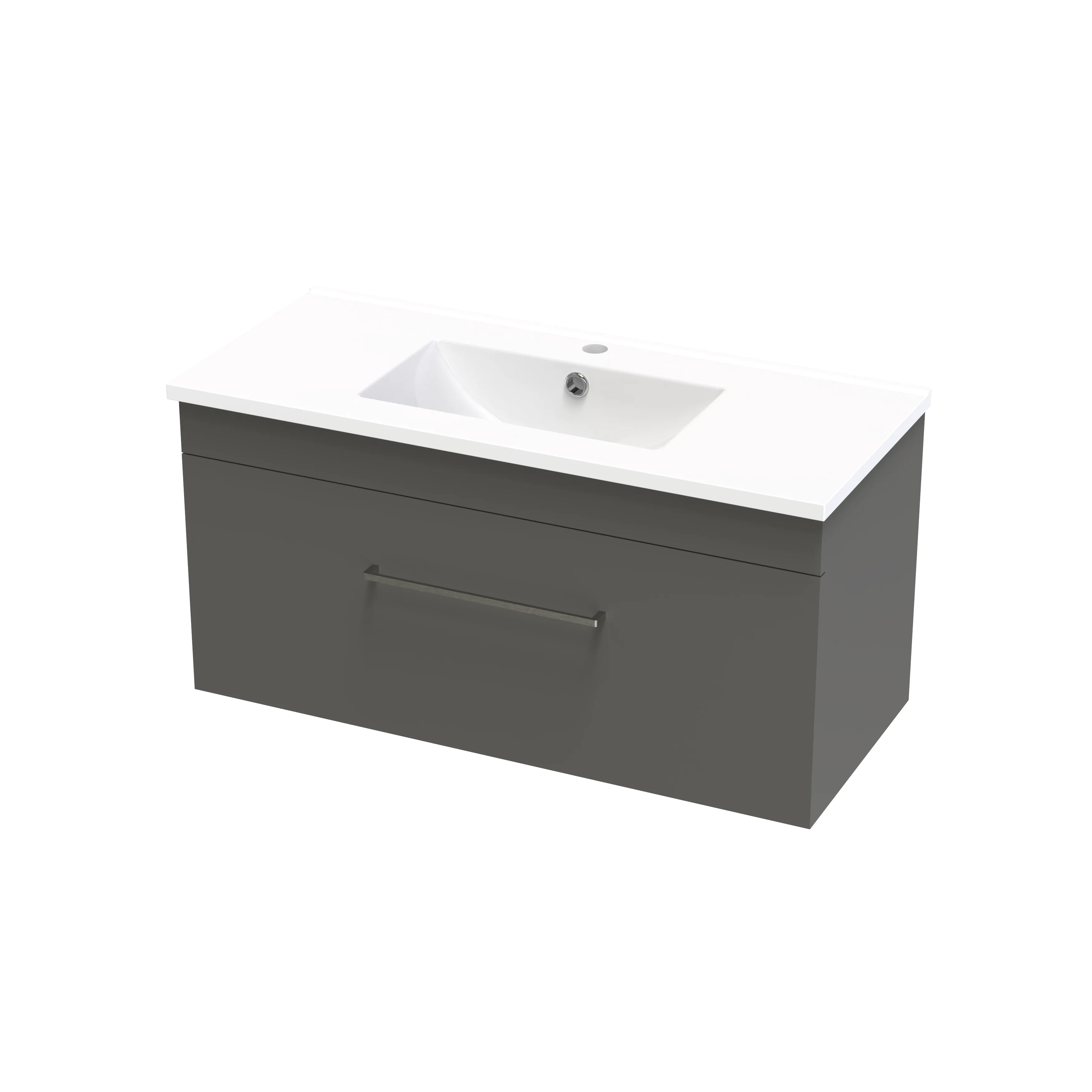 Cashmere Slim 900 Single Drawer Wall Vanity