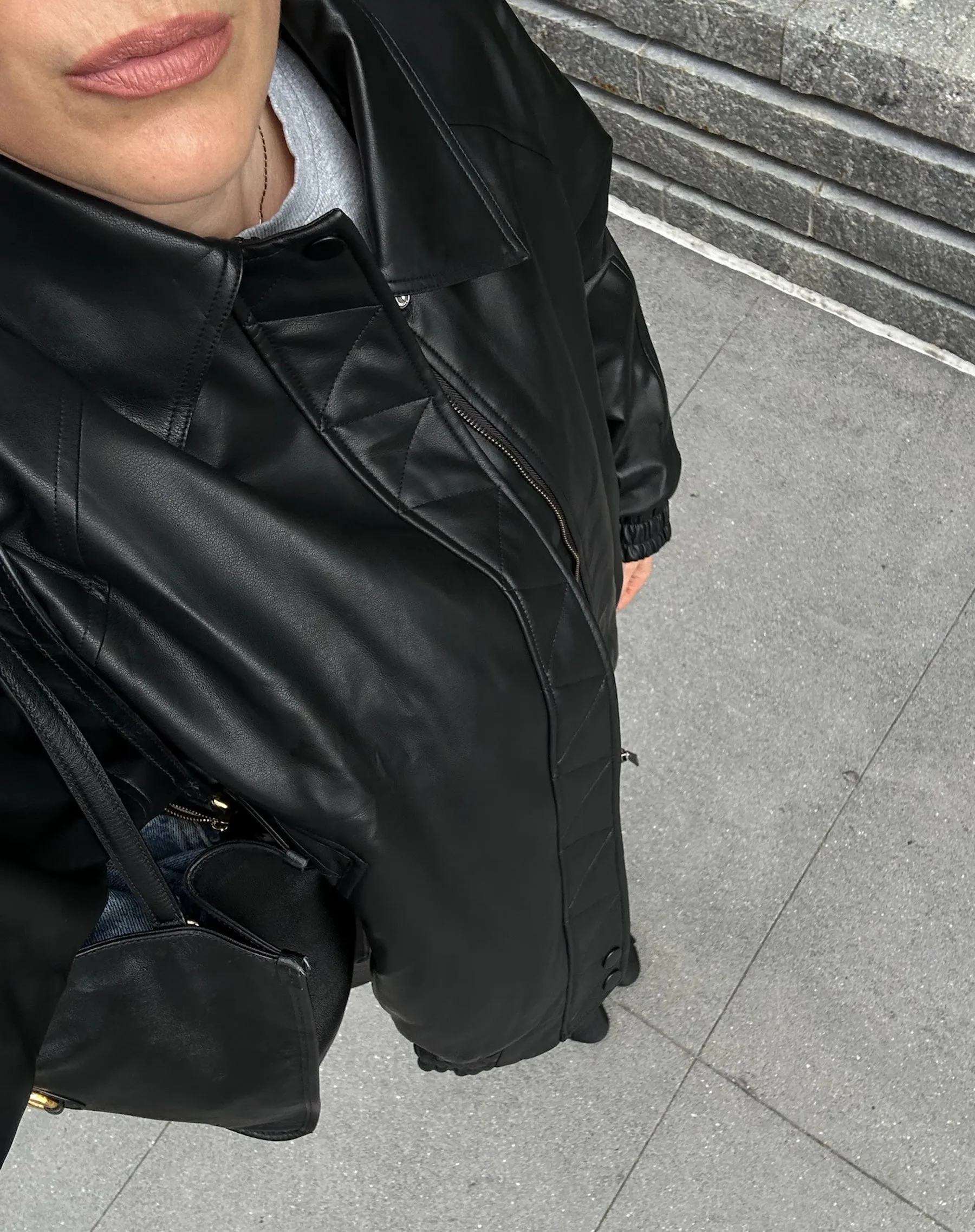 Christine Oversized Vegan Leather Bomber