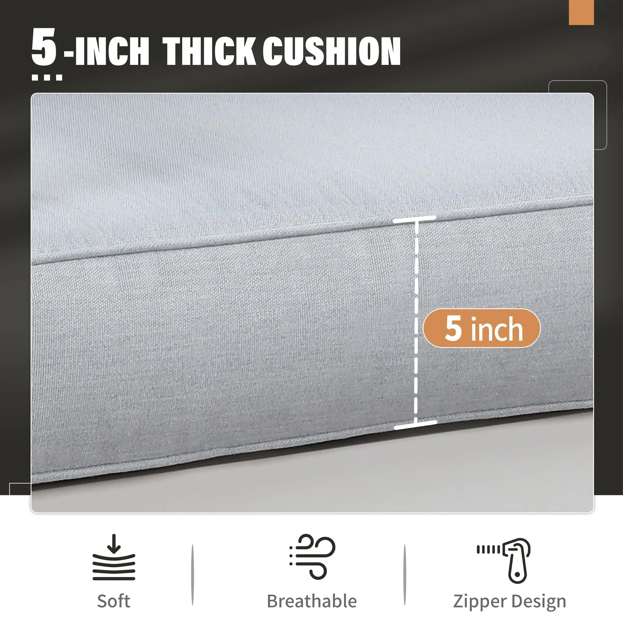 CozyHome 5-Seat Outdoor Patio Aluminum Sofa Furnitre Sets For All-Season White Porch Couch Set, Indoor Patio Blancos Outdoor Aluminum Sectional Conversation Set With Table And Cushions, White