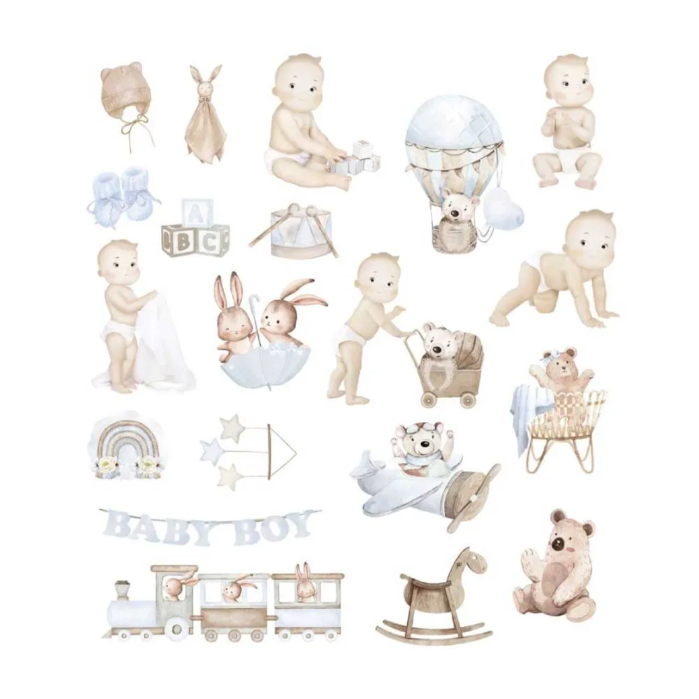 Die Cuts Lullaby Baby Boy Papers For You