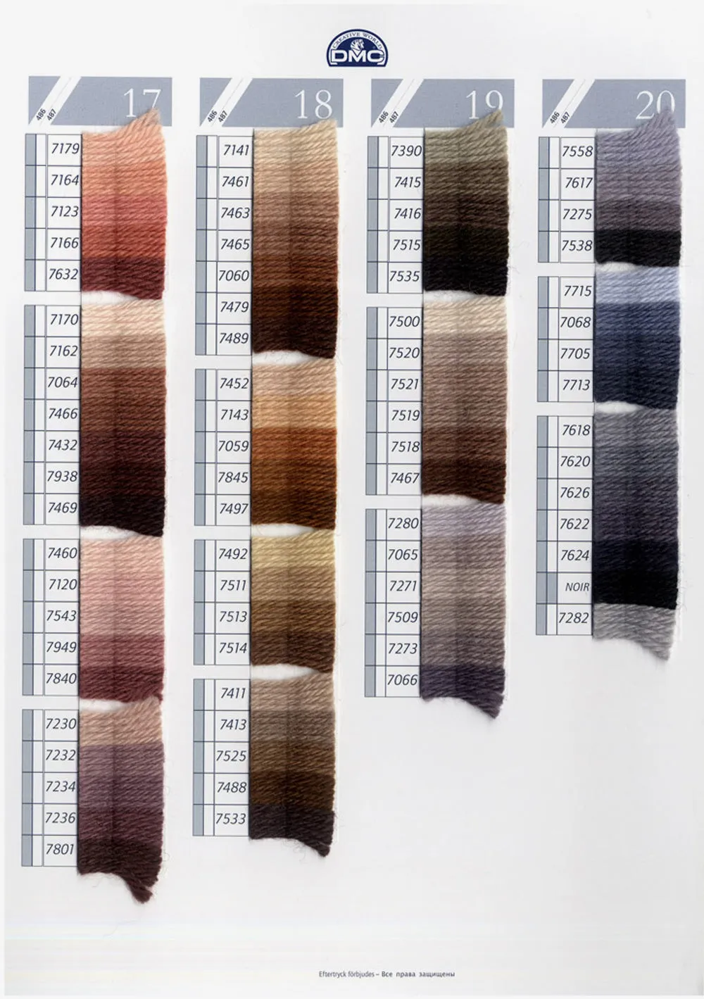 DMC Lana Colbert da tappezzeria - Colori dal nr 7202 al nr 7379