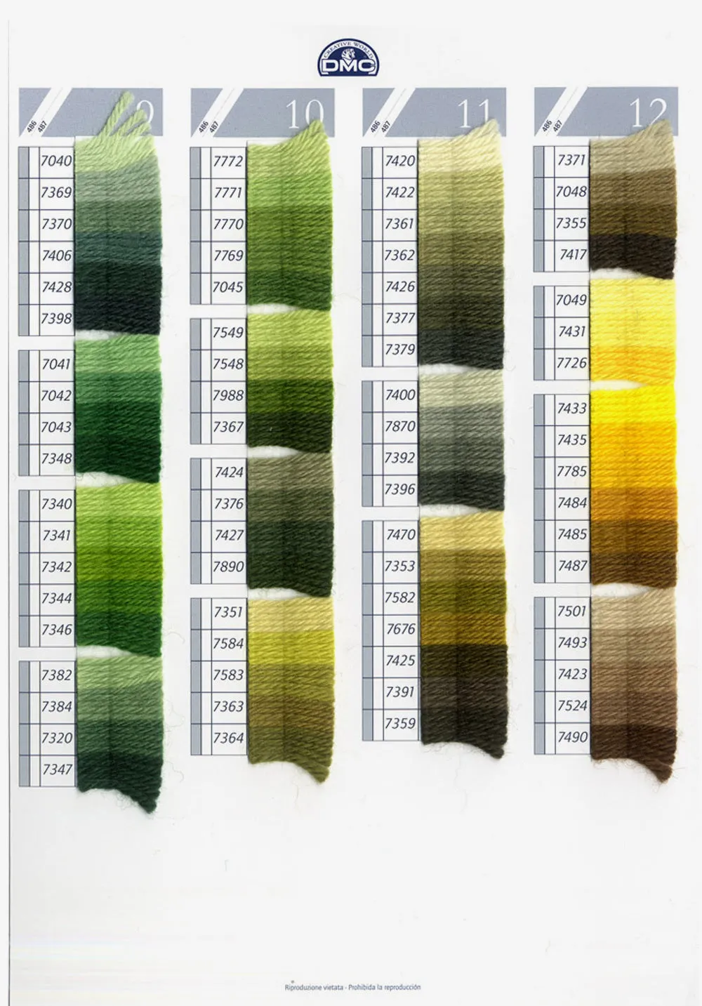 DMC Lana Colbert da tappezzeria - Colori dal nr 7202 al nr 7379