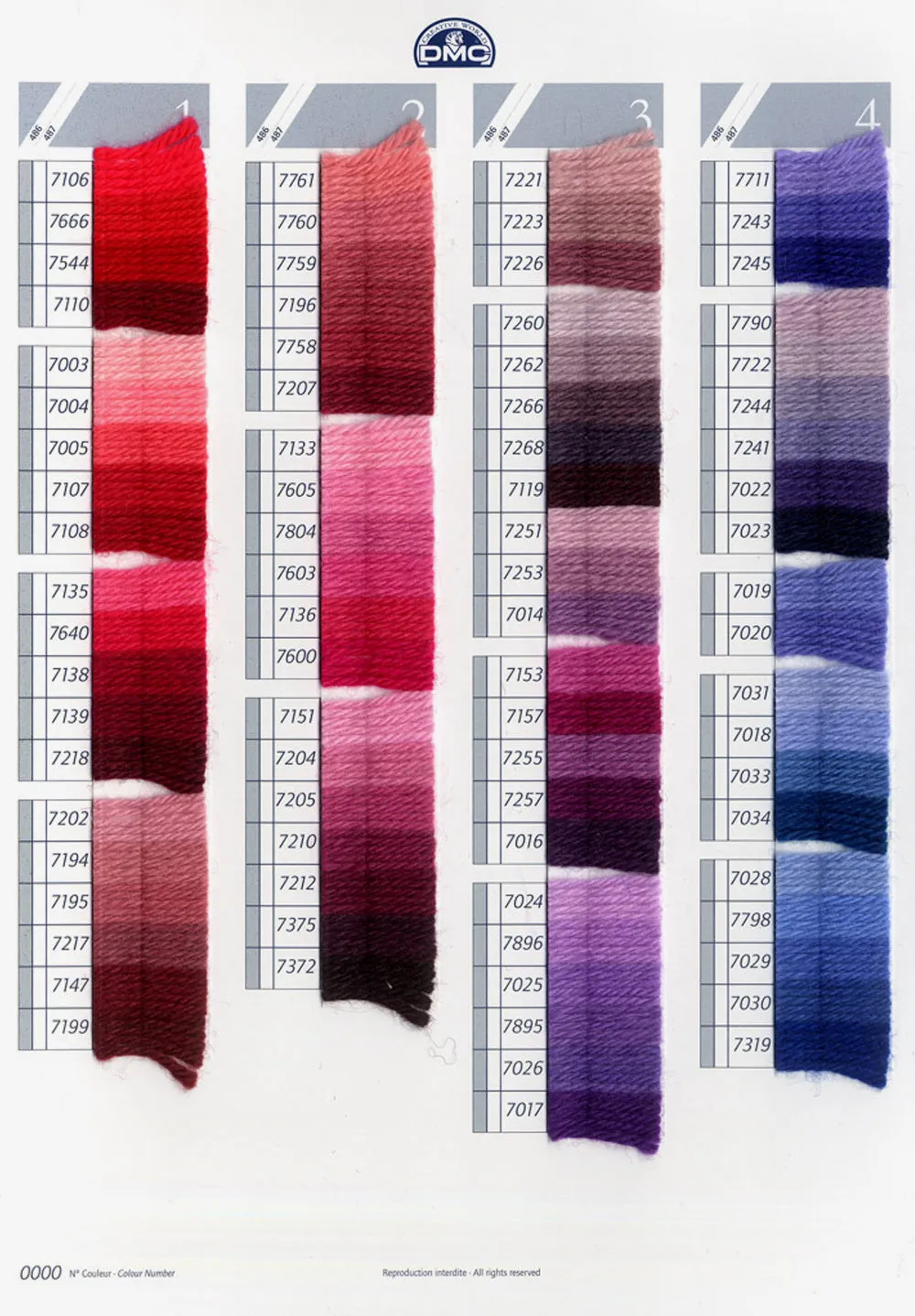 DMC Lana Colbert da tappezzeria - Colori dal nr 7202 al nr 7379