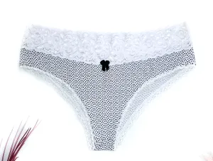 HIPSTER BLANCO PUNTOS NEGROS