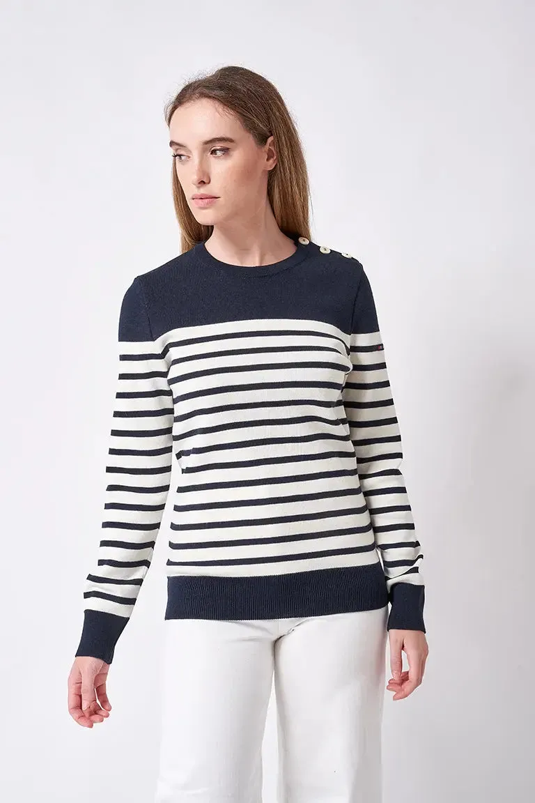 Jersey de lana cuello redondo con cenefa - A3311