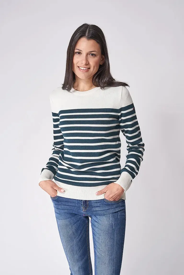 Jersey de lana cuello redondo con cenefa - A3311
