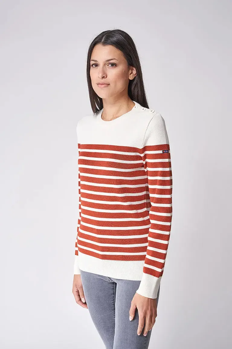 Jersey de lana cuello redondo con cenefa - A3311