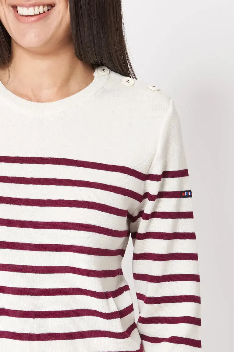 Jersey de lana cuello redondo con cenefa - A3311