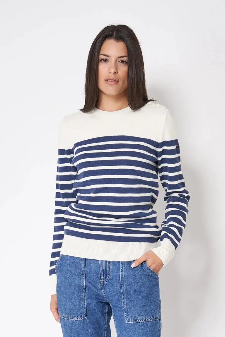 Jersey de lana cuello redondo con cenefa - A3311