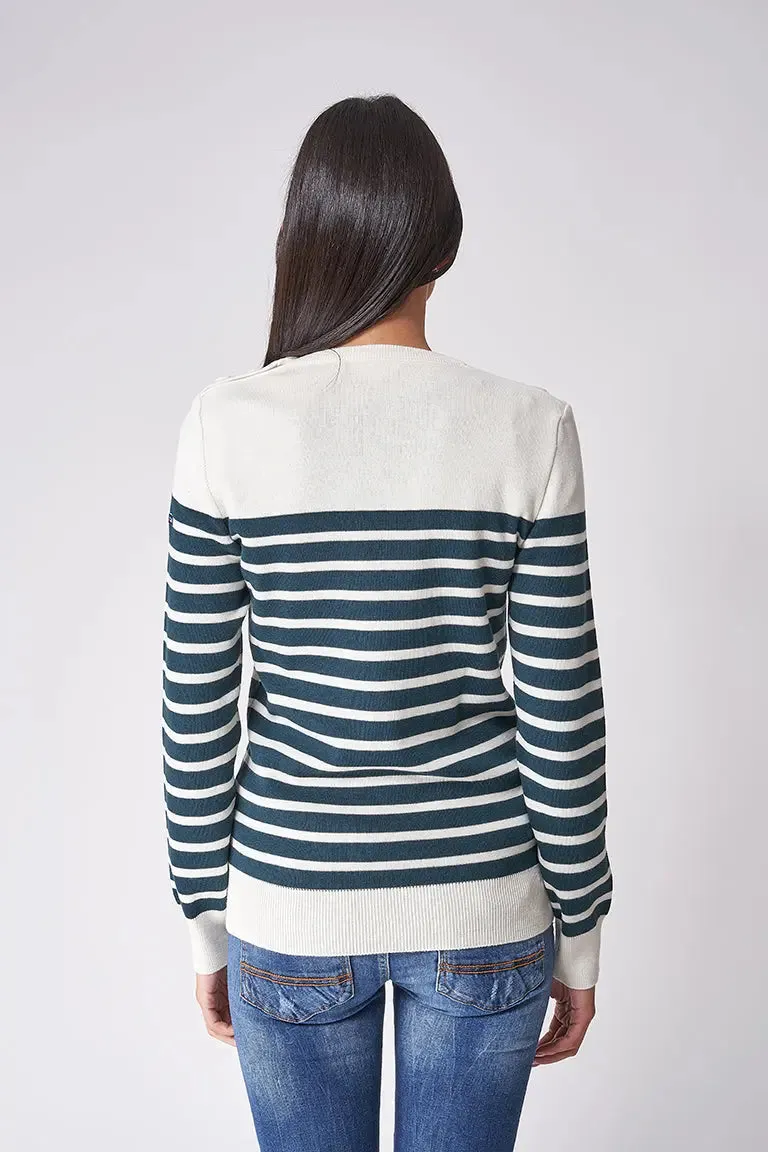 Jersey de lana cuello redondo con cenefa - A3311
