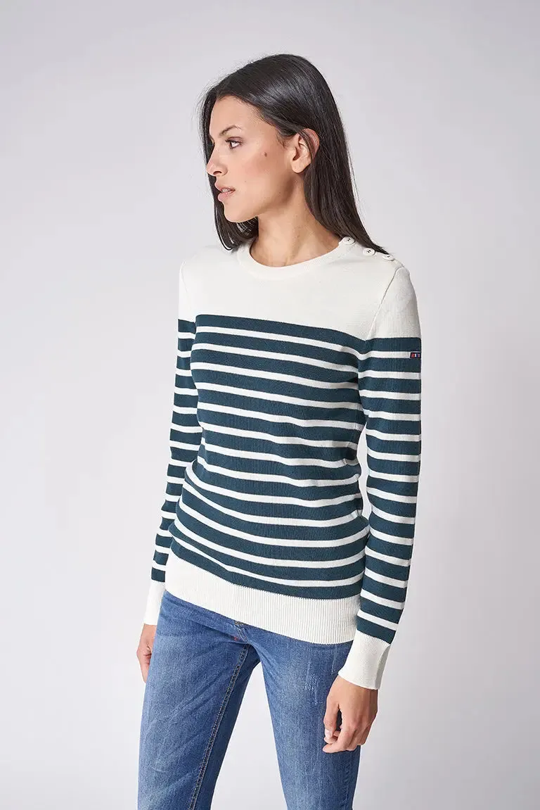 Jersey de lana cuello redondo con cenefa - A3311